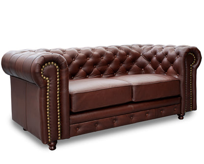 Love seat  de Piel Genuina Mod. Chesterfield 2 plazas