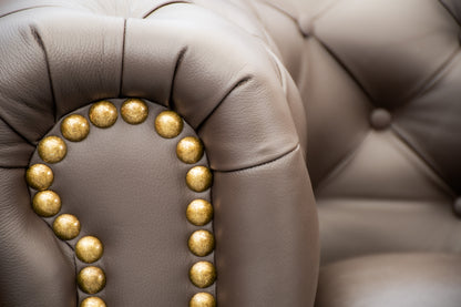 Love seat  de Piel Genuina Mod. Chesterfield 2 plazas
